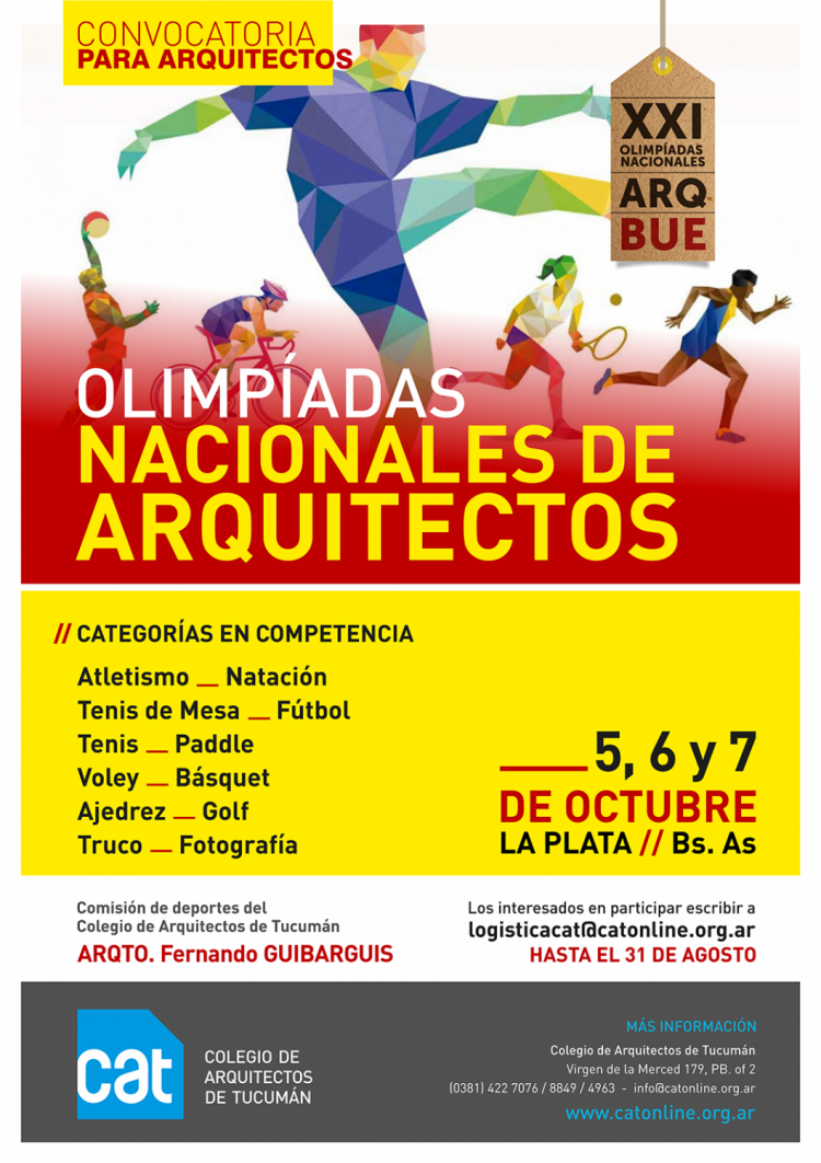 XXI Olimpíadas Nacionales de Arquitectos MAILING_OLIMPIADAS