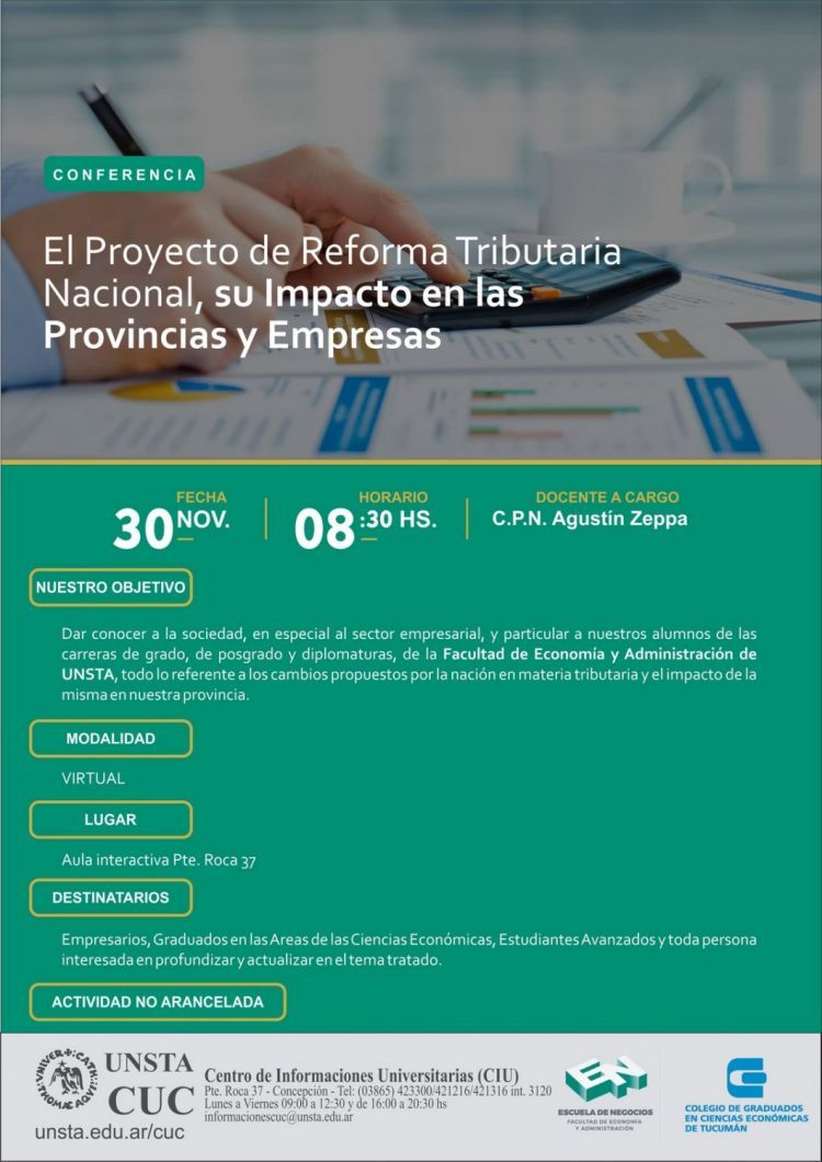 Conferencia UNSTA: El Proyecto de Reforma Tributaria Nacional REFORMA_TRIBUTARIA