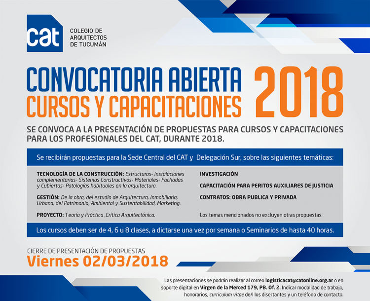 Convocatoria: cursos y capacitaciones. Mailing