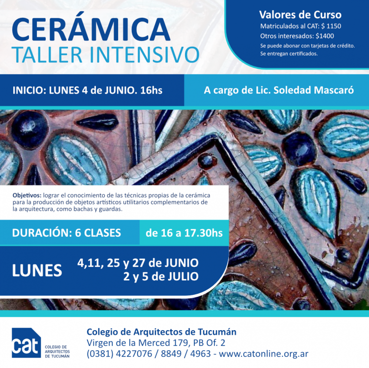 Taller intensivo de Cerámica / Prorrogado hasta nuevo aviso. PRORROGA_CERAMICA