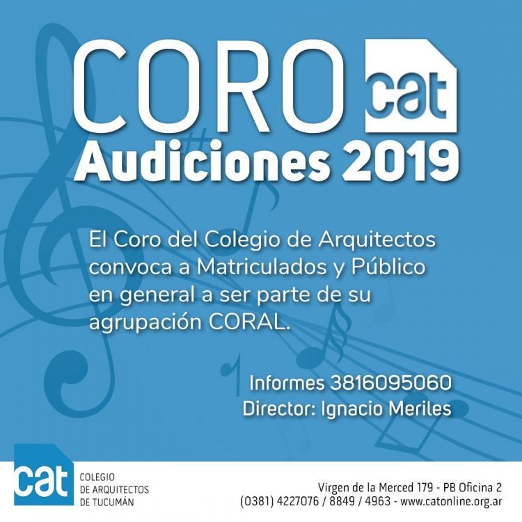 Coro CAT / Audiciones 2019 MAILING_CORO_CAT
