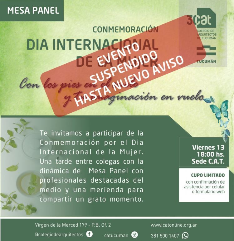 Mesa Panel - Día Internacional de la Mujer / EVENTO SUSPENDIDO HASTA NUEVO AVISO DIA_DE_LA_MUJER_SUSPENDIDO_1