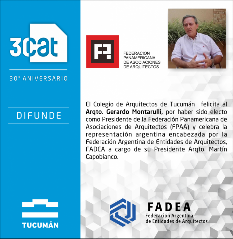 CAT Difunde: Nuevo Presidente FPAA | Arqto. Gerardo Montarulli CAT_DIFUNDE_-_ARQ