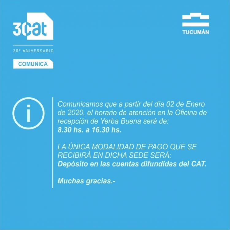 Oficina CAT Yerba Buena - Nuevo horario YERBA_BUENA