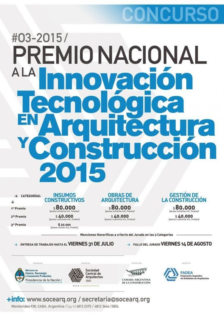 Premio Nacional a la innovación Tecnológica en Arquitectura y Construcción 2015 Concurso
