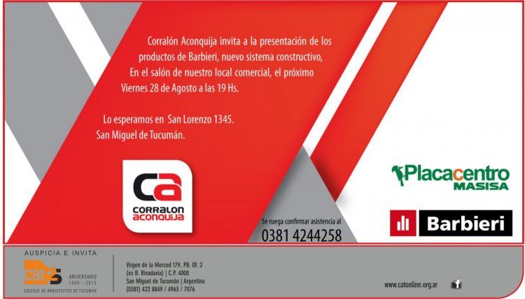Invitación C.A.T. / Presentación de Productos Corralón Aconquija Invitacion_Corralon_Aconquija