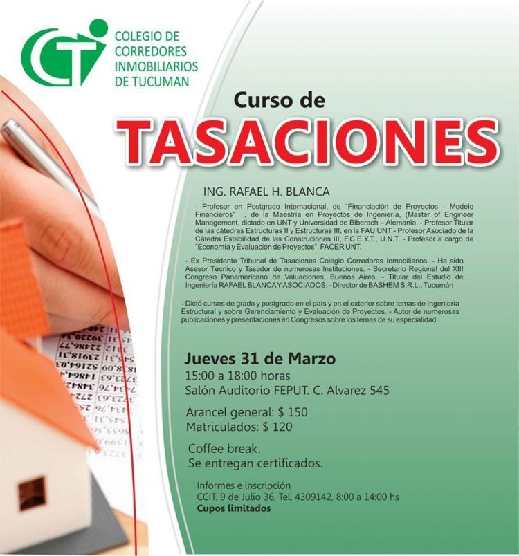Curso de Tasaciones / REPROGRAMADO Tasaciones